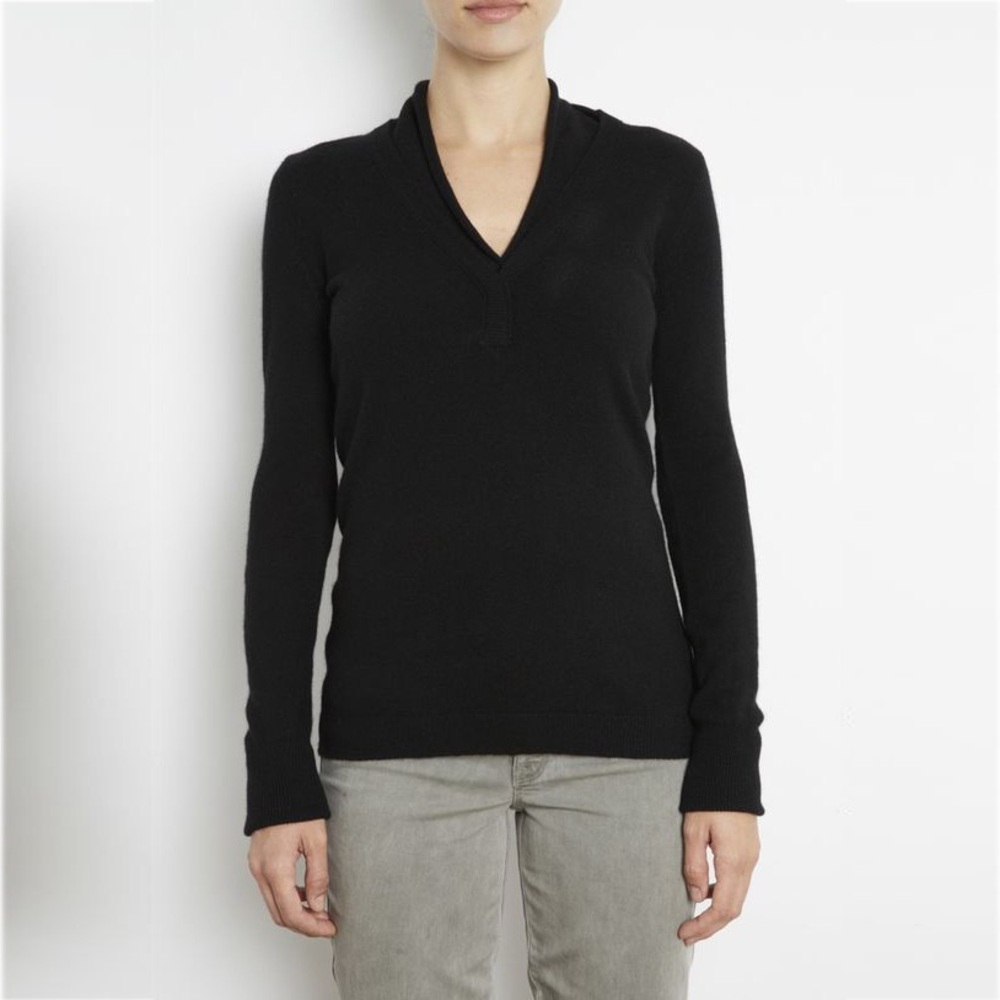 INHABIT NY Dark Brown Cashmere Shawl Collar